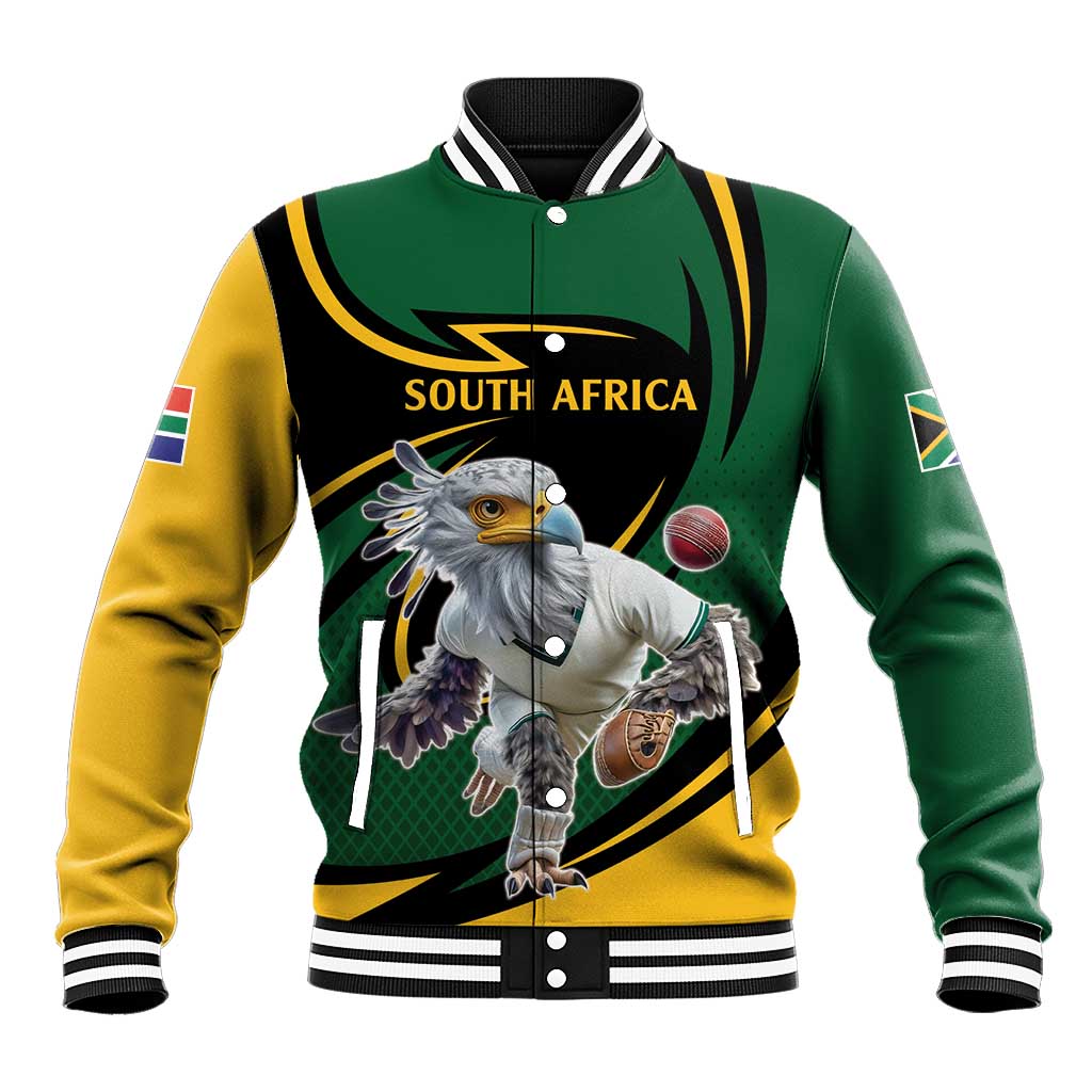 South African Secretary Bird Cricket Custom Baseball Jacket Unique Pattern
