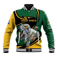 South African Secretary Bird Cricket Custom Baseball Jacket Unique Pattern