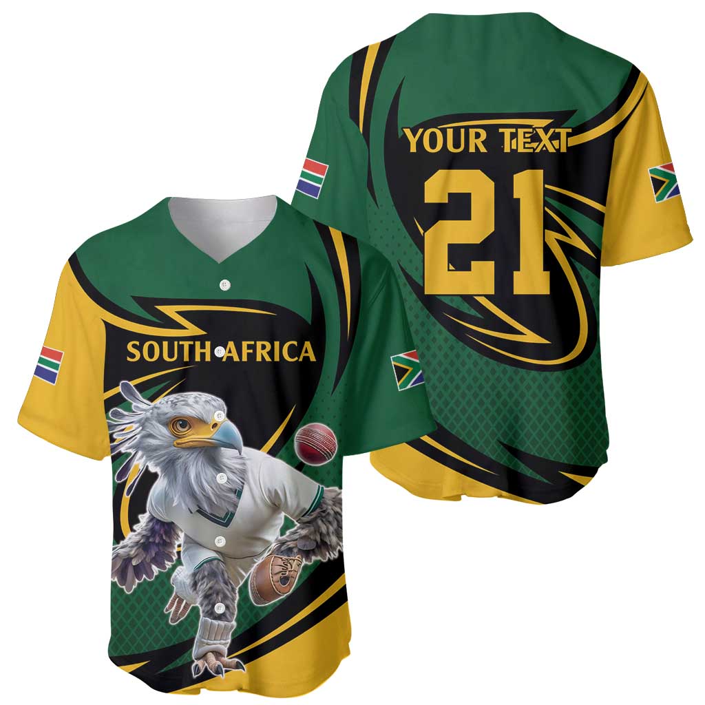 South African Secretary Bird Cricket Custom Baseball Jersey Unique Pattern