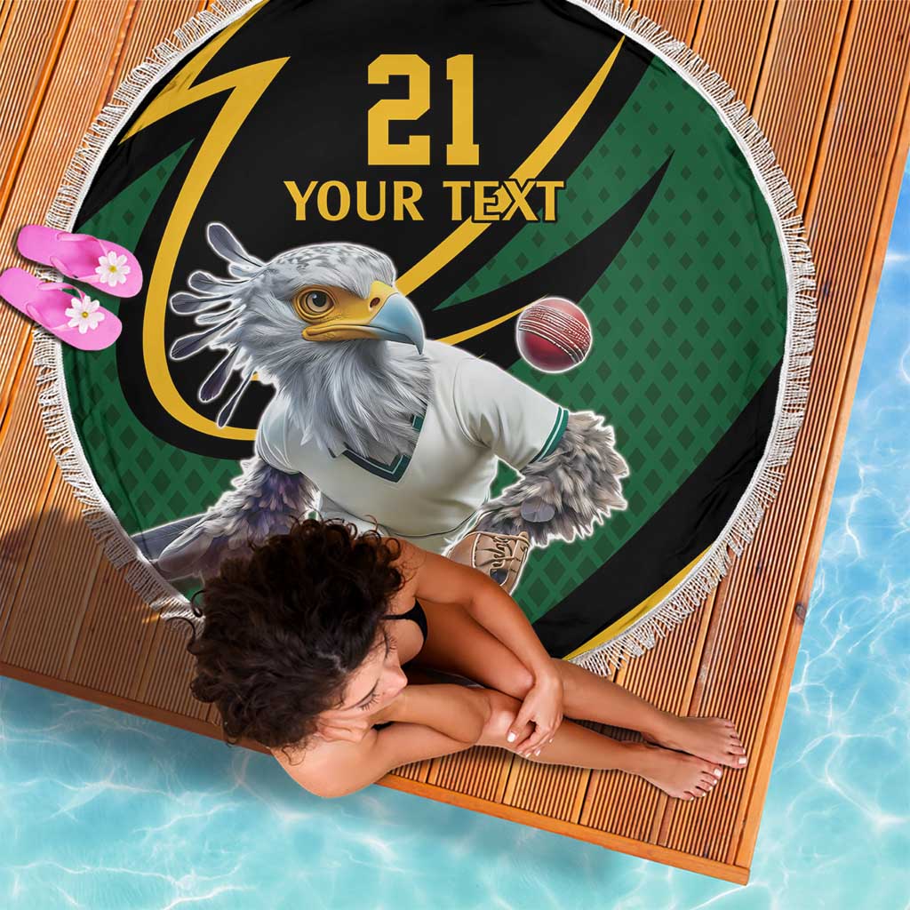 South African Secretary Bird Cricket Custom Beach Blanket Unique Pattern