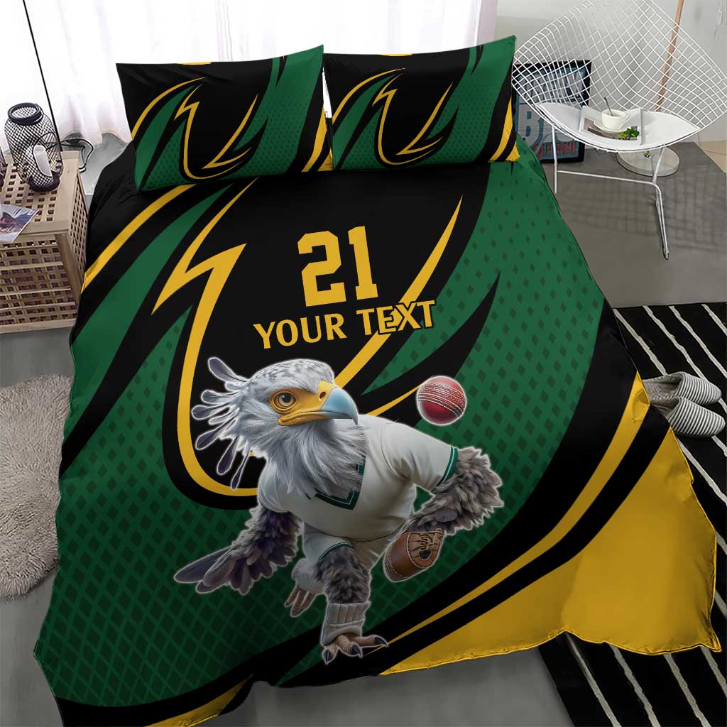 South African Secretary Bird Cricket Custom Bedding Set Unique Pattern