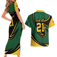 South African Secretary Bird Cricket Custom Couples Matching Short Sleeve Bodycon Dress and Hawaiian Shirt Unique Pattern