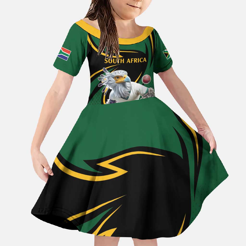 South African Secretary Bird Cricket Custom Family Matching Off Shoulder Maxi Dress and Hawaiian Shirt Unique Pattern
