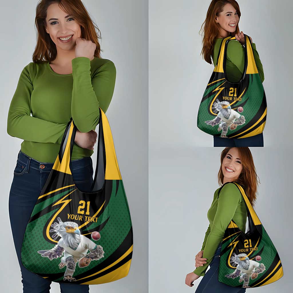South African Secretary Bird Cricket Custom Grocery Bag Unique Pattern