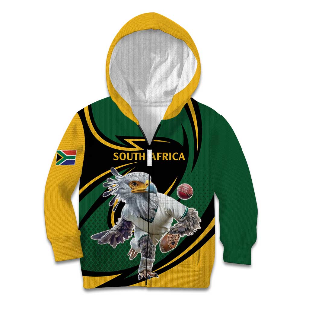 South African Secretary Bird Cricket Custom Kid Hoodie Unique Pattern
