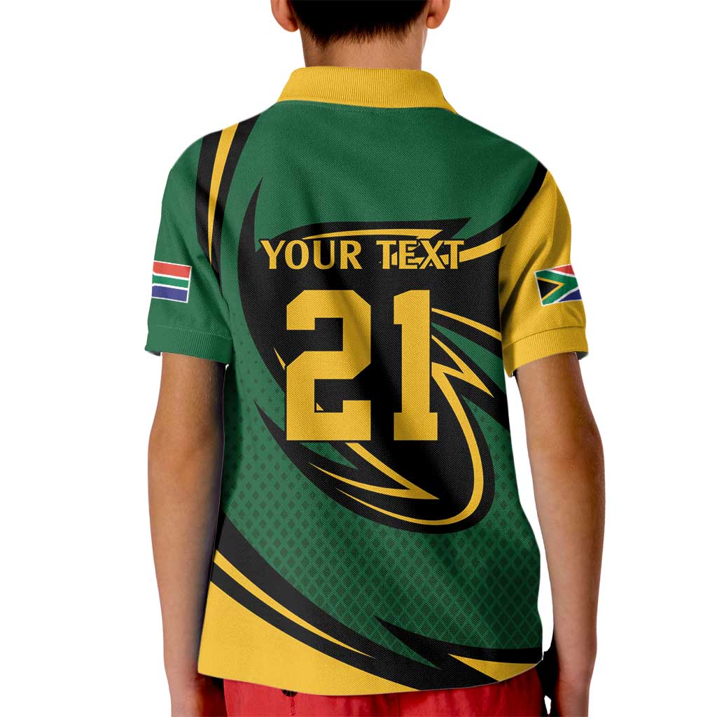 South African Secretary Bird Cricket Custom Kid Polo Shirt Unique Pattern