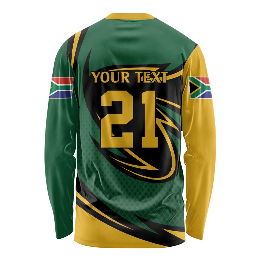 South African Secretary Bird Cricket Custom Long Sleeve Shirt Unique Pattern