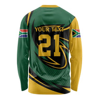 South African Secretary Bird Cricket Custom Long Sleeve Shirt Unique Pattern