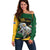 South African Secretary Bird Cricket Custom Off Shoulder Sweater Unique Pattern