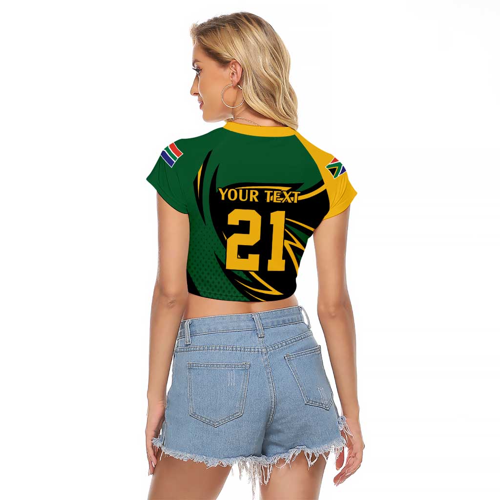 South African Secretary Bird Cricket Custom Raglan Cropped T Shirt Unique Pattern