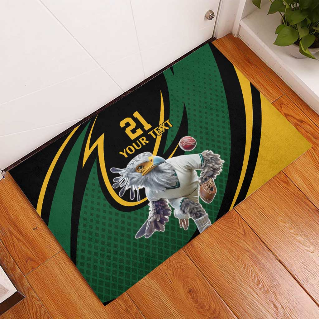 South African Secretary Bird Cricket Custom Rubber Doormat Unique Pattern
