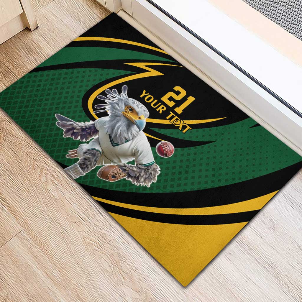 South African Secretary Bird Cricket Custom Rubber Doormat Unique Pattern