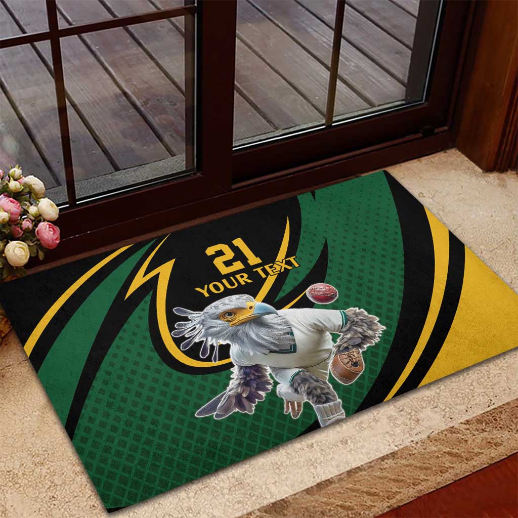 South African Secretary Bird Cricket Custom Rubber Doormat Unique Pattern