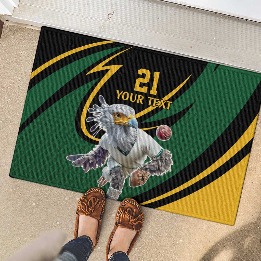 South African Secretary Bird Cricket Custom Rubber Doormat Unique Pattern
