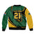 South African Secretary Bird Cricket Custom Sleeve Zip Bomber Jacket Unique Pattern