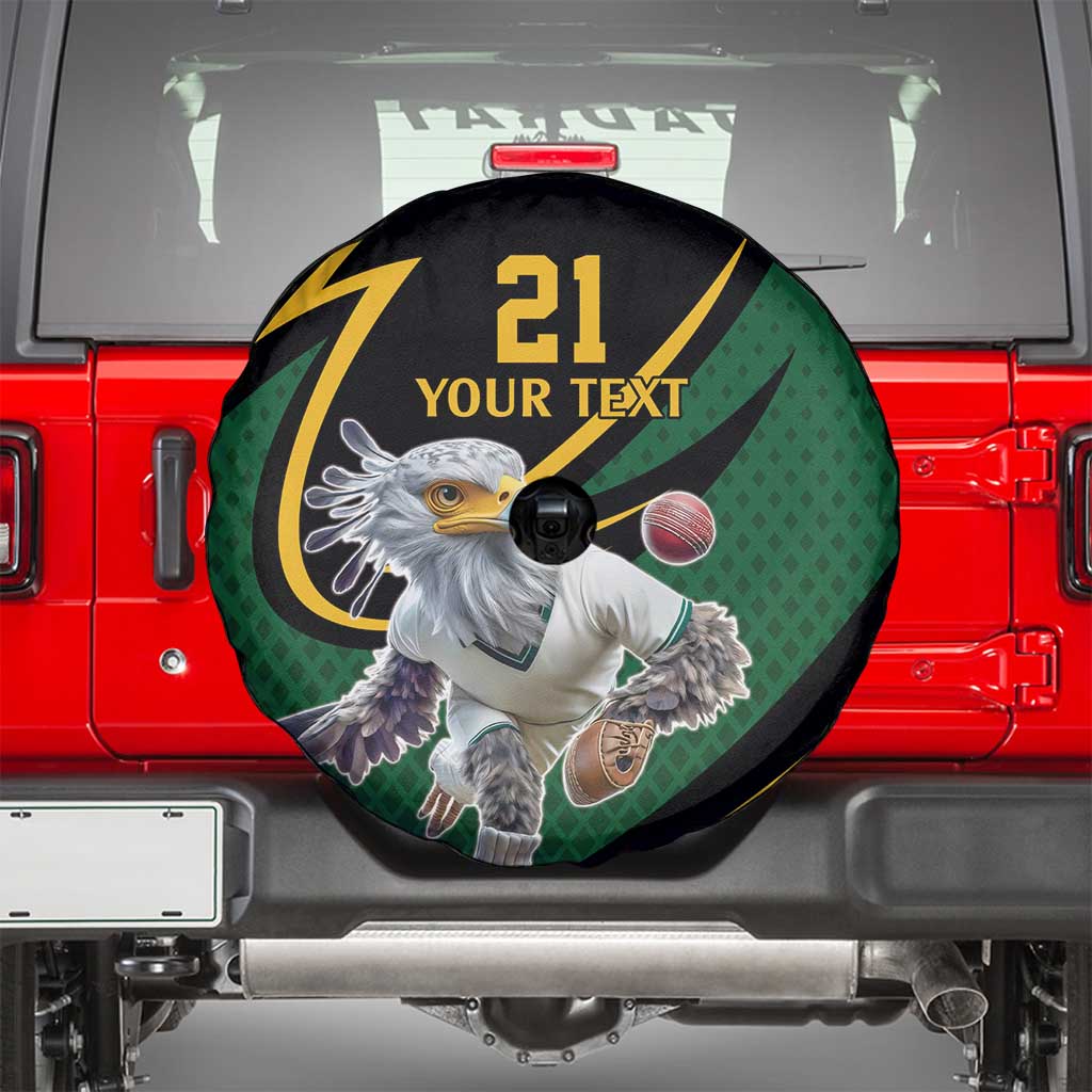South African Secretary Bird Cricket Custom Spare Tire Cover Unique Pattern