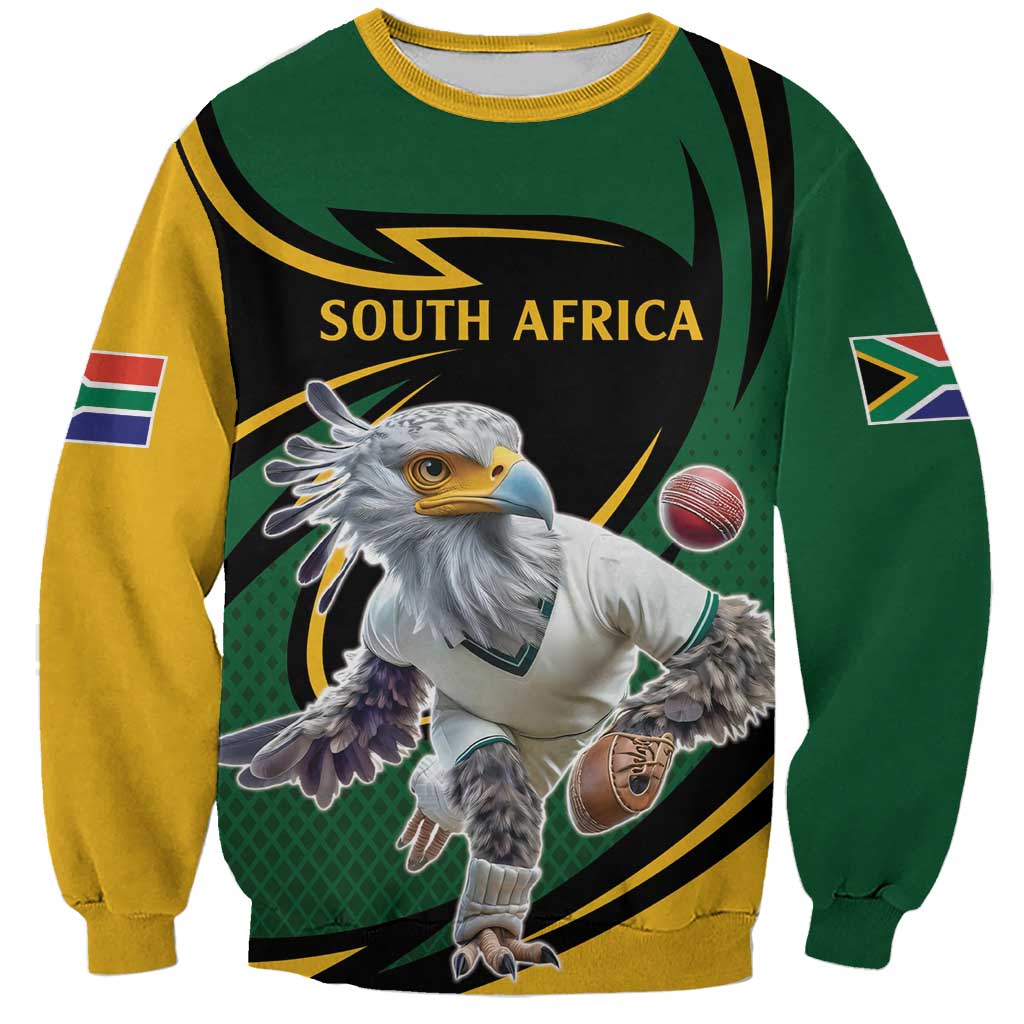 South African Secretary Bird Cricket Custom Sweatshirt Unique Pattern