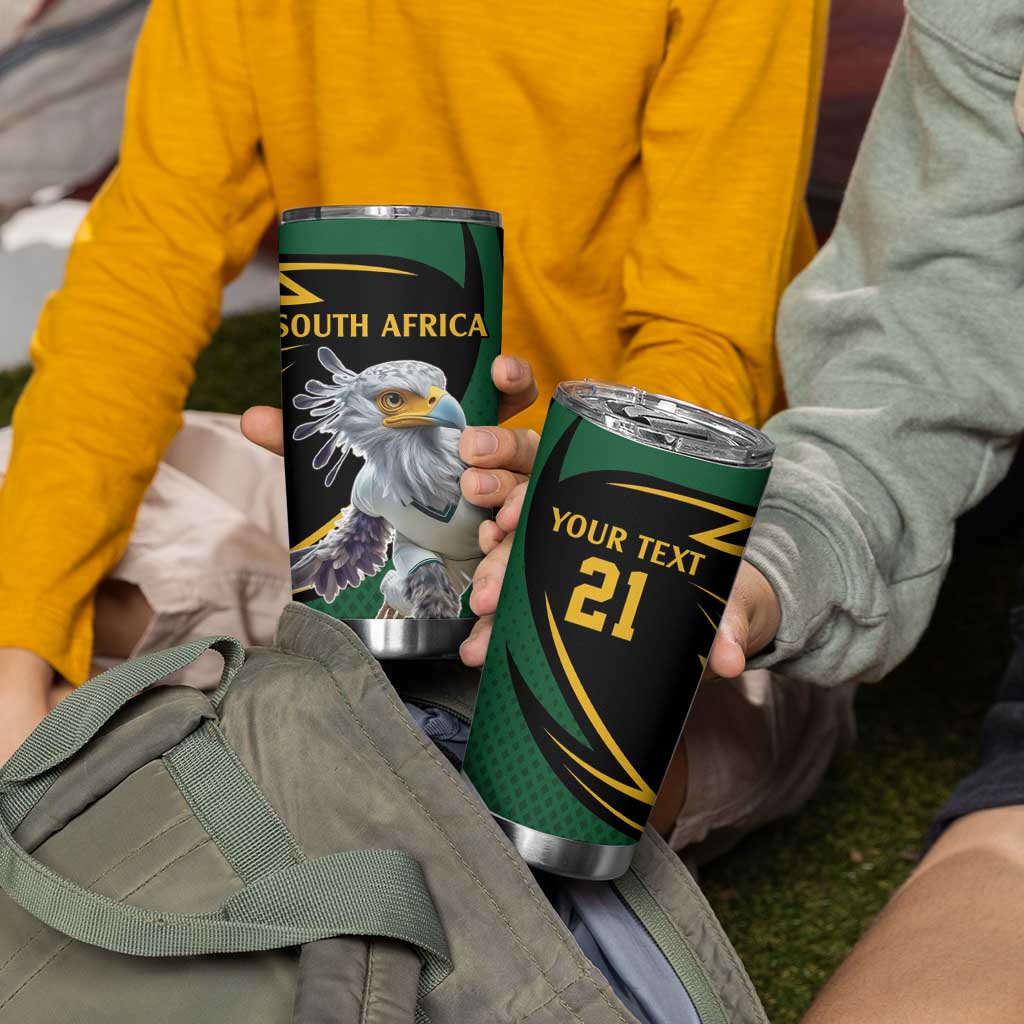 South African Secretary Bird Cricket Custom Tumbler Cup Unique Pattern