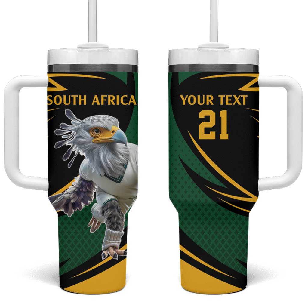 South African Secretary Bird Cricket Custom Tumbler With Handle Unique Pattern
