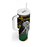 South African Secretary Bird Cricket Custom Tumbler With Handle Unique Pattern
