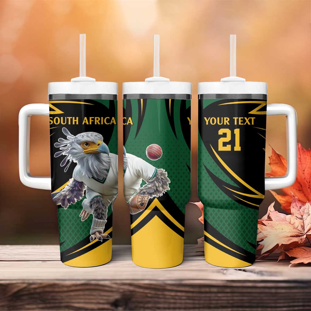 South African Secretary Bird Cricket Custom Tumbler With Handle Unique Pattern