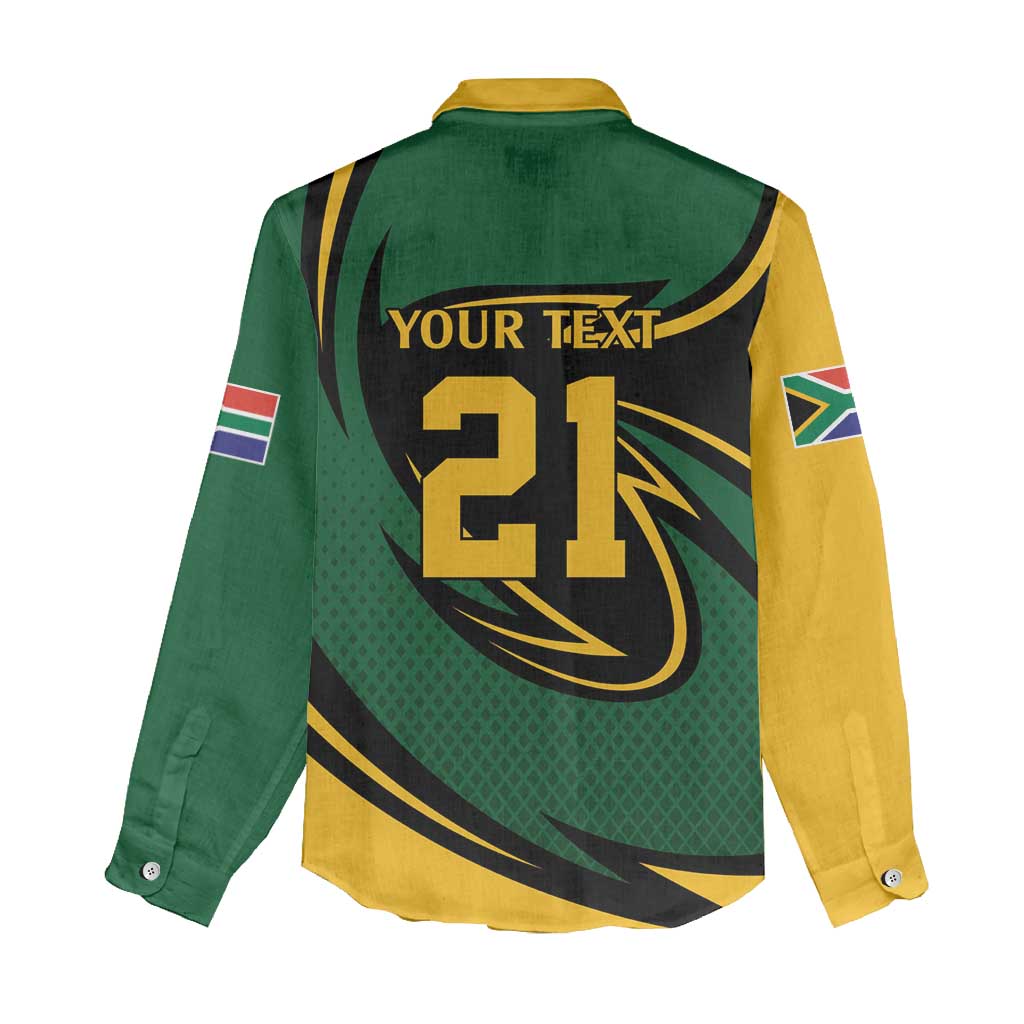 South African Secretary Bird Cricket Custom Women Casual Shirt Unique Pattern