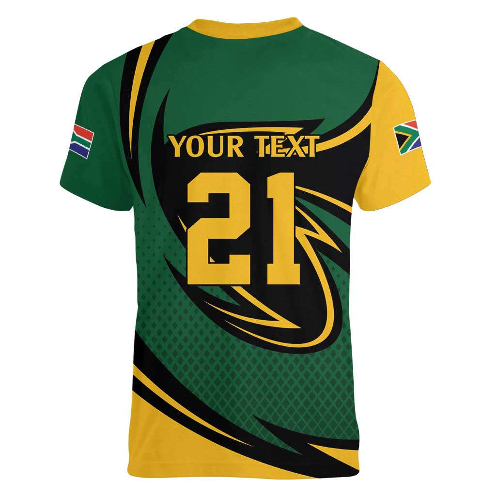 South African Secretary Bird Cricket Custom Women V-Neck T-Shirt Unique Pattern