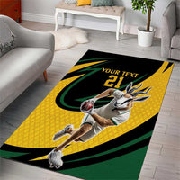 South African Springbok Cricket Custom Area Rug Unique Pattern