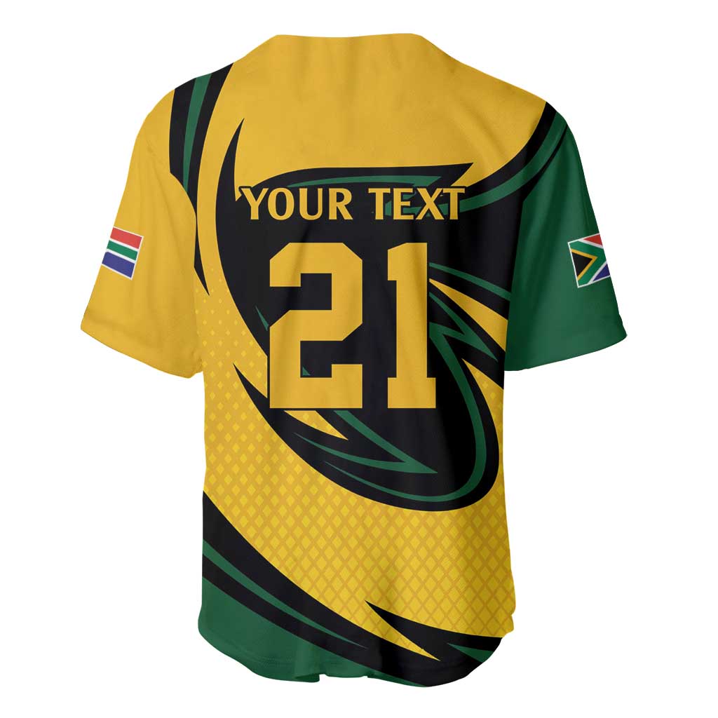 South African Springbok Cricket Custom Baseball Jersey Unique Pattern