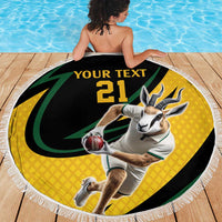South African Springbok Cricket Custom Beach Blanket Unique Pattern