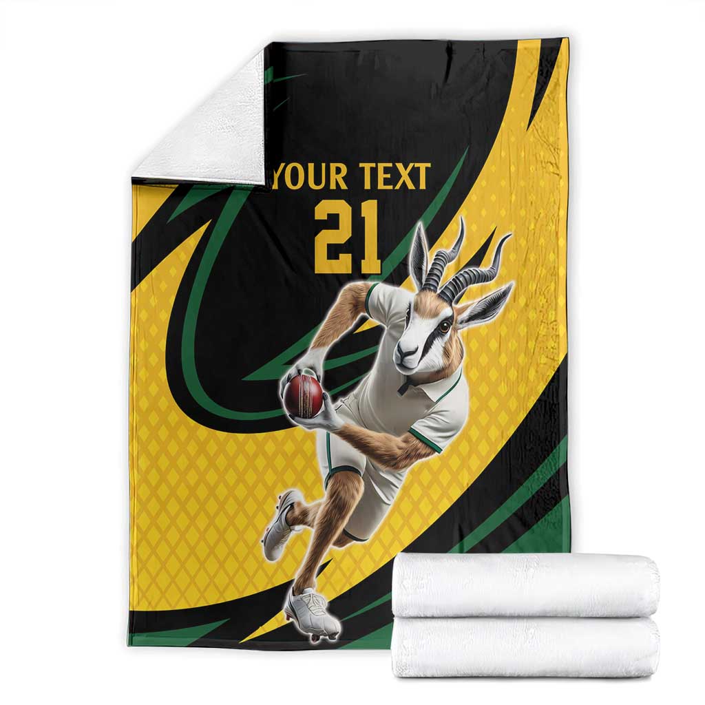 South African Springbok Cricket Custom Blanket Unique Pattern