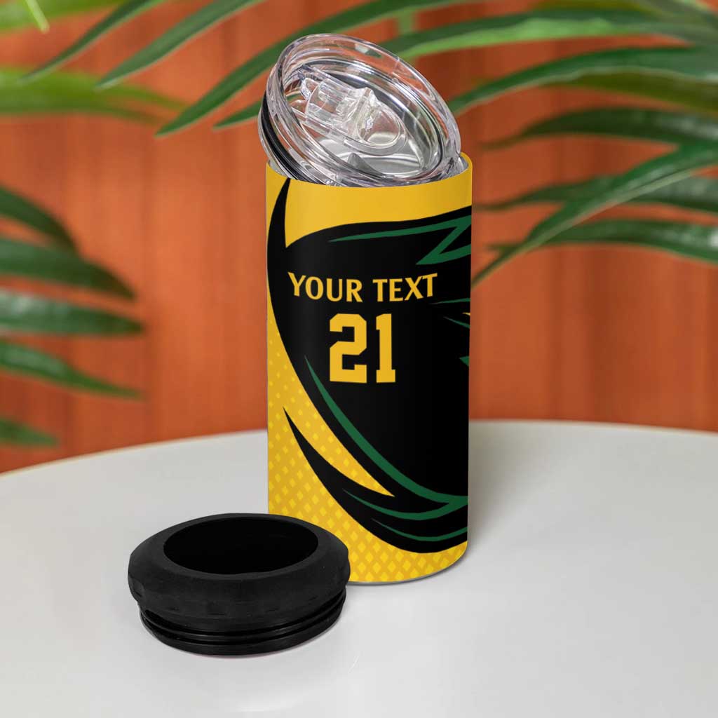 South African Springbok Cricket Custom 4 in 1 Can Cooler Tumbler Unique Pattern