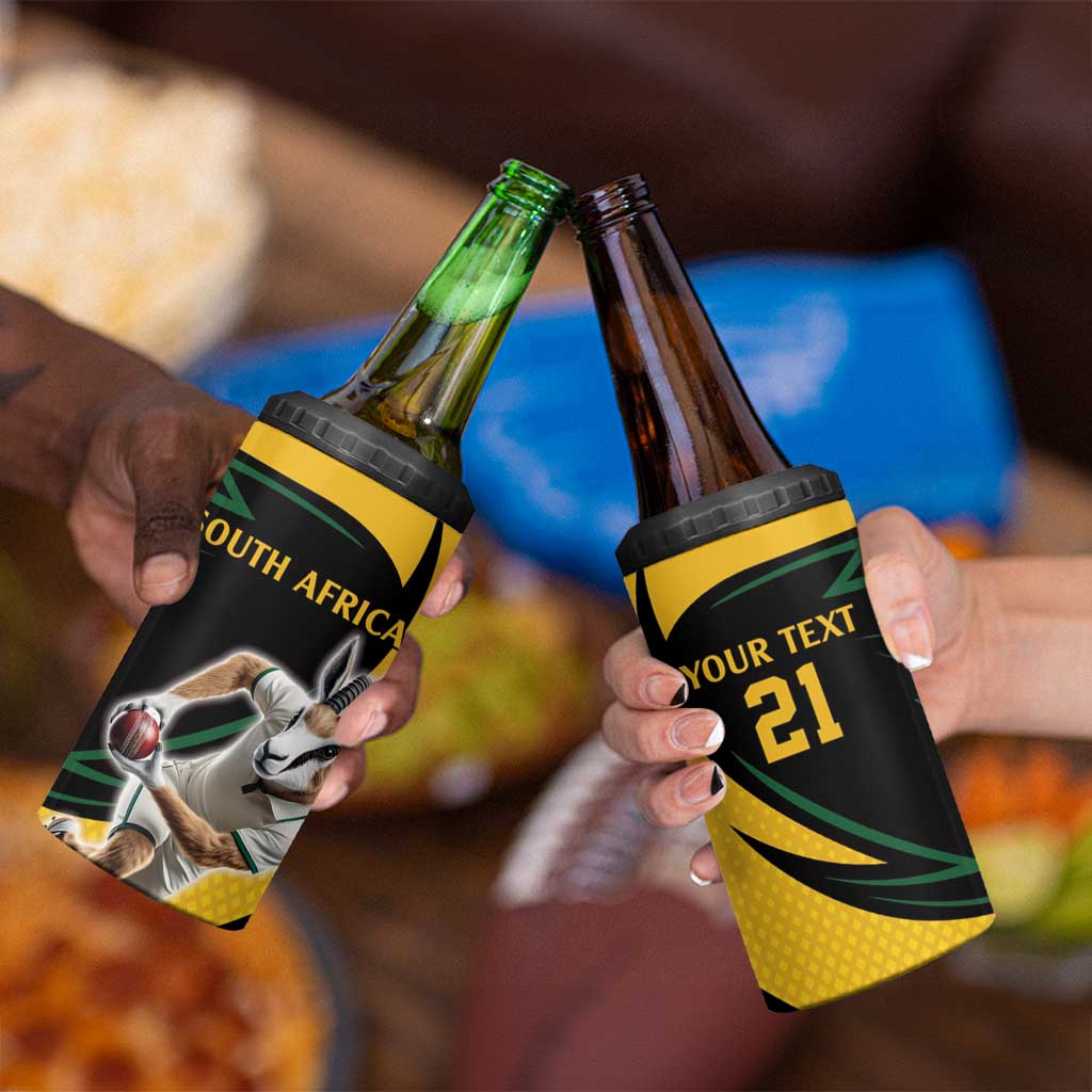 South African Springbok Cricket Custom 4 in 1 Can Cooler Tumbler Unique Pattern