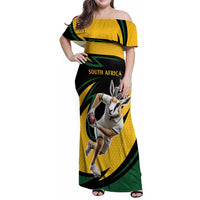 South African Springbok Cricket Custom Family Matching Off Shoulder Maxi Dress and Hawaiian Shirt Unique Pattern