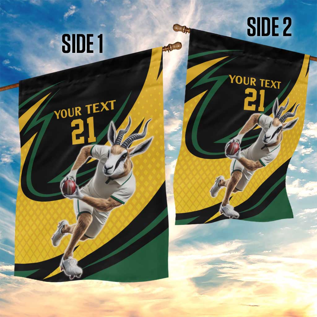South African Springbok Cricket Custom Garden Flag Unique Pattern