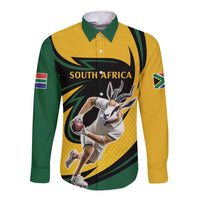 South African Springbok Cricket Custom Long Sleeve Button Shirt Unique Pattern