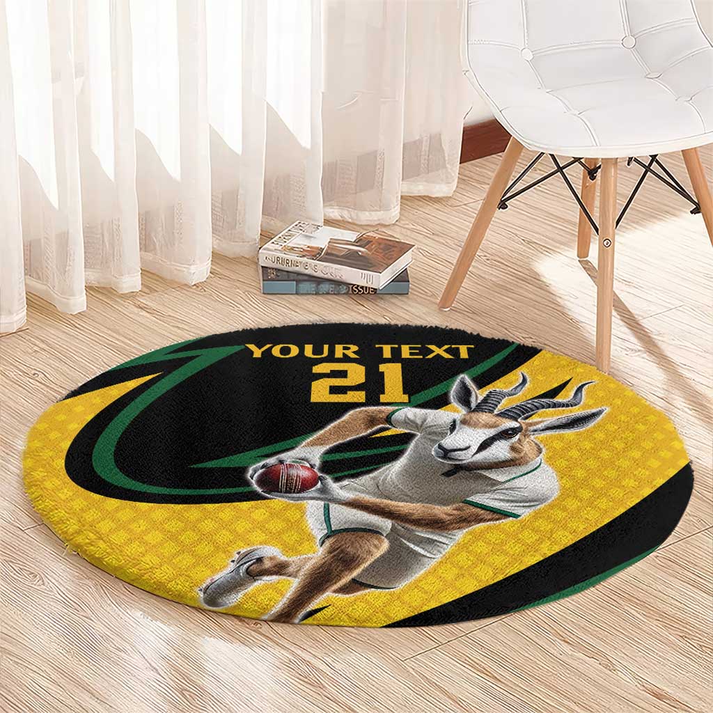 South African Springbok Cricket Custom Round Carpet Unique Pattern