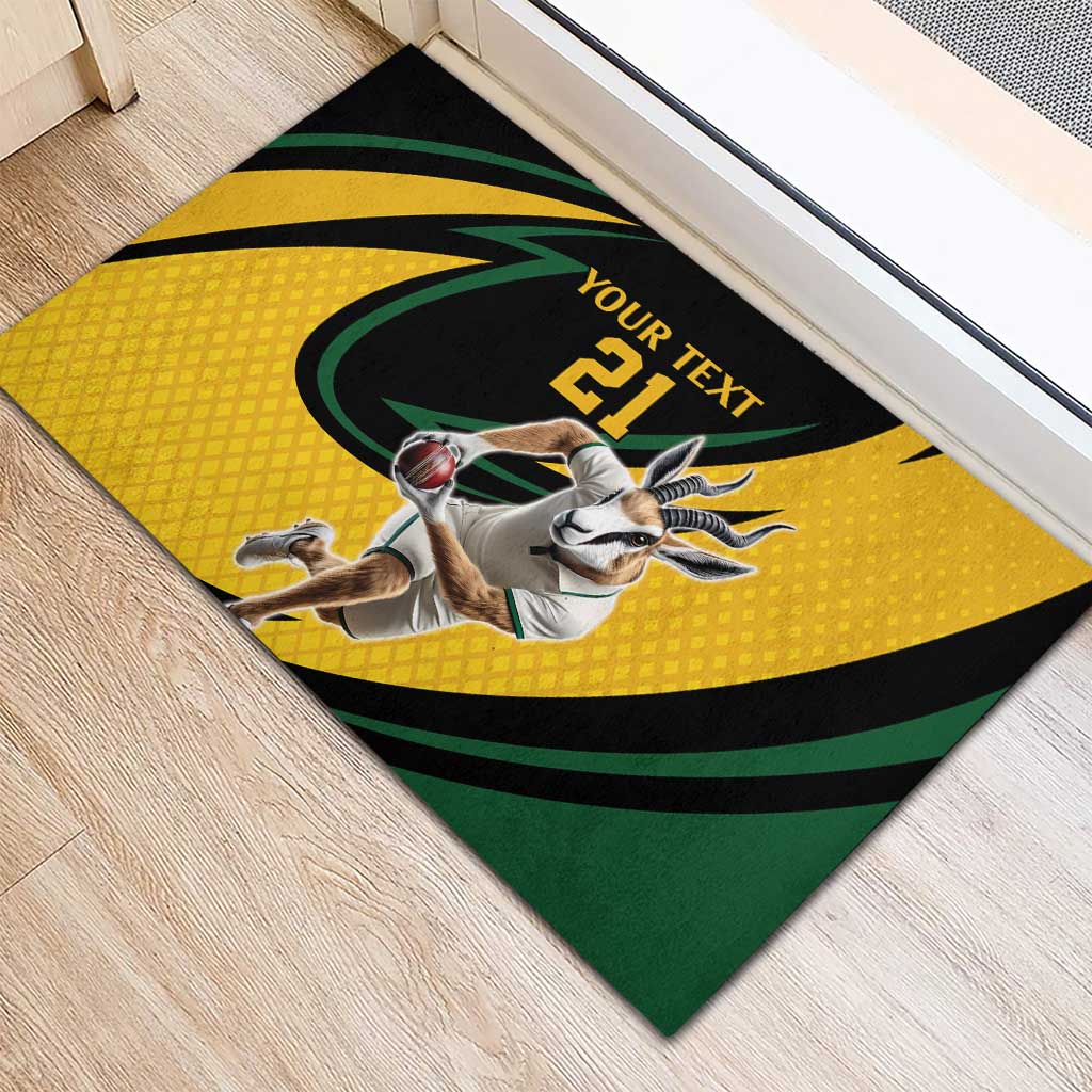 South African Springbok Cricket Custom Rubber Doormat Unique Pattern