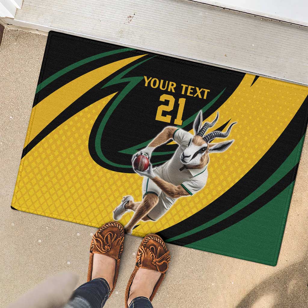 South African Springbok Cricket Custom Rubber Doormat Unique Pattern
