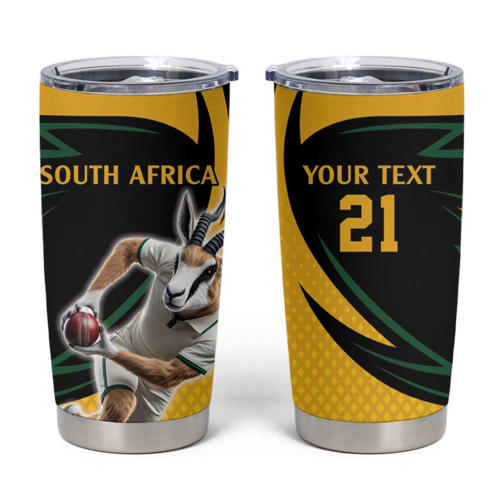 South African Springbok Cricket Custom Tumbler Cup Unique Pattern