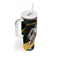 South African Springbok Cricket Custom Tumbler With Handle Unique Pattern