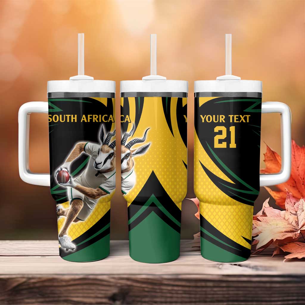 South African Springbok Cricket Custom Tumbler With Handle Unique Pattern