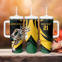 South African Springbok Cricket Custom Tumbler With Handle Unique Pattern