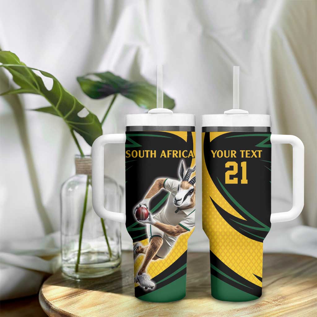 South African Springbok Cricket Custom Tumbler With Handle Unique Pattern
