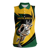 South African Springbok Cricket Custom Women Sleeveless Polo Shirt Unique Pattern