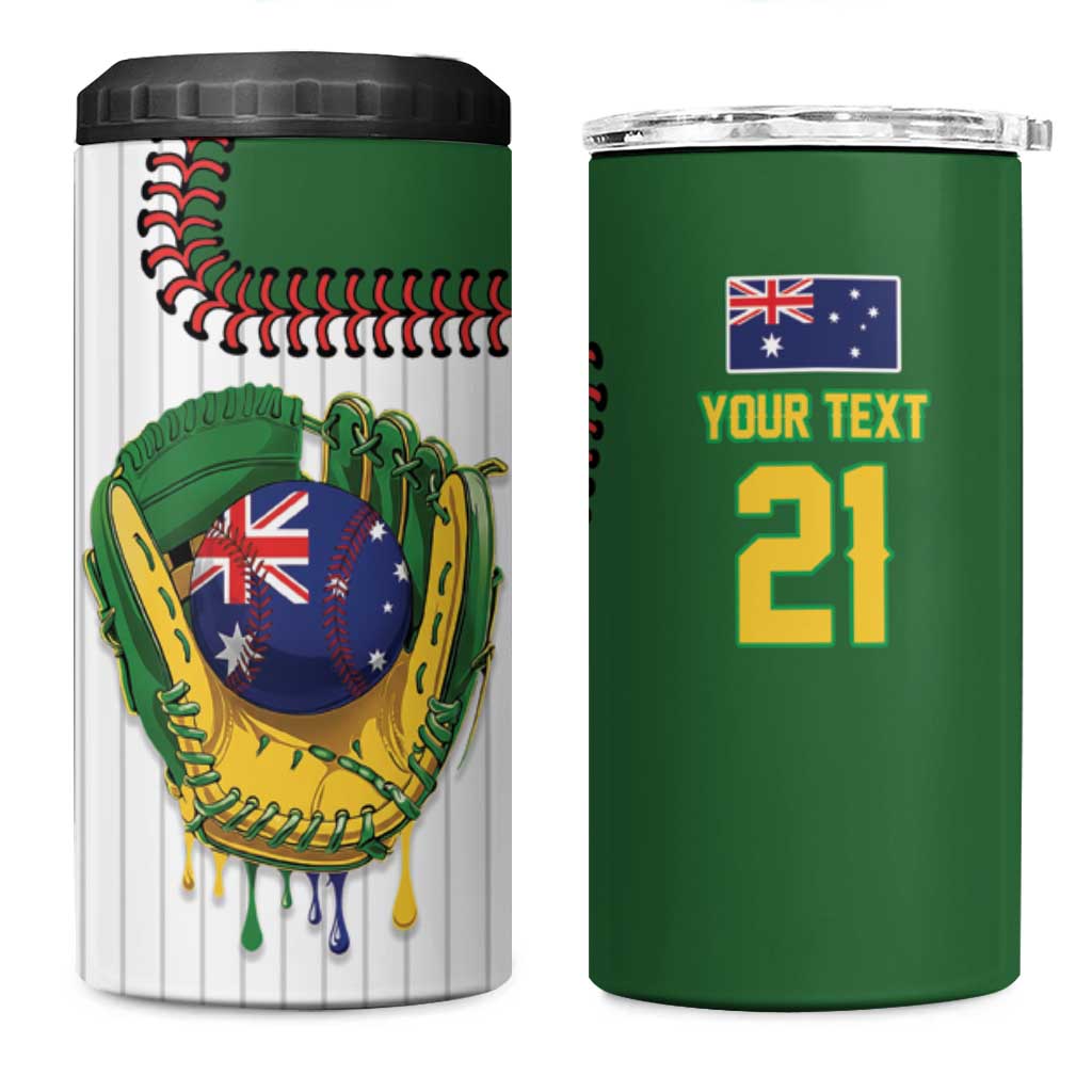 Custom Dripping Baseball Australia 4 in 1 Can Cooler Tumbler