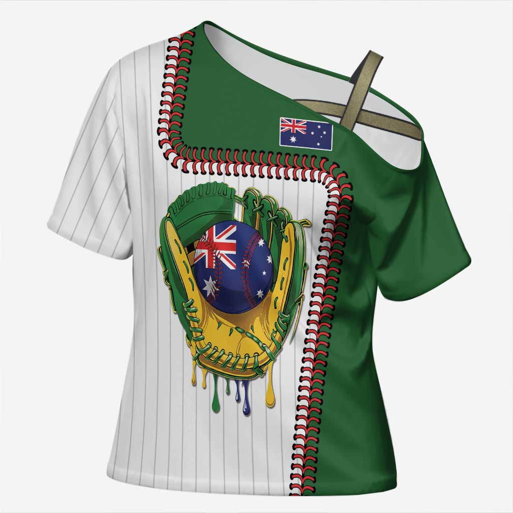 Custom Dripping Baseball Australia Cross Shoulder Shirt