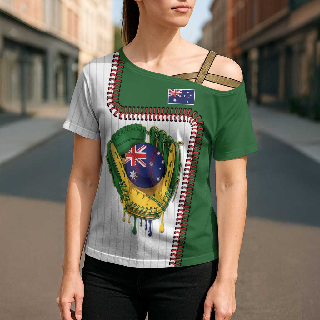 Custom Dripping Baseball Australia Cross Shoulder Shirt