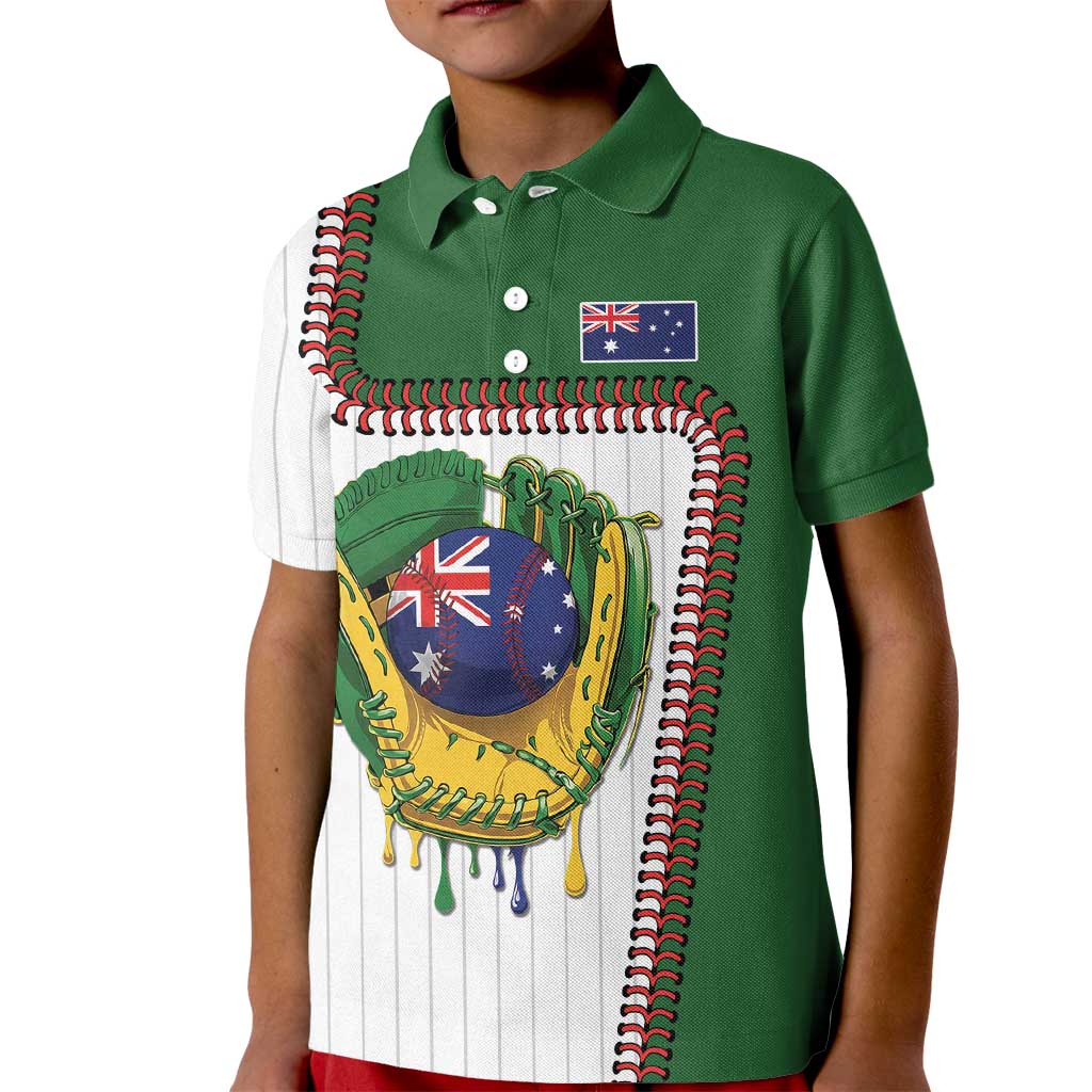 Custom Dripping Baseball Australia Kid Polo Shirt