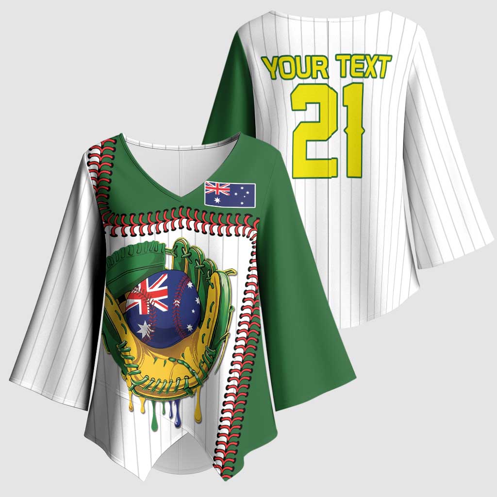 Custom Dripping Baseball Australia Kimono Sleeve Blouse